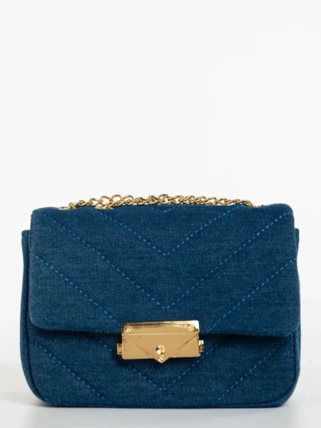 Geanta dama albastra inchis din material textil Bansari