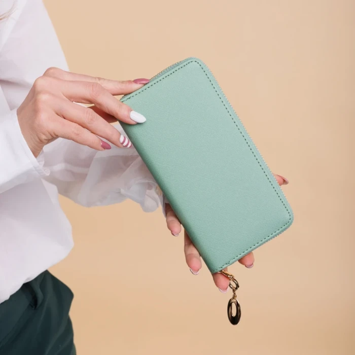 Portofel dama verde din material textil Rayen