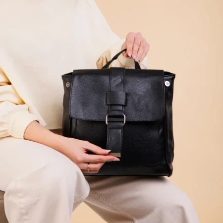 Rucsac dama negru din piele ecologica Dulcima