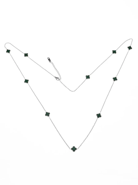 Colier de Dama YP-39 Argintiu-Verde | Mei » meishop.life