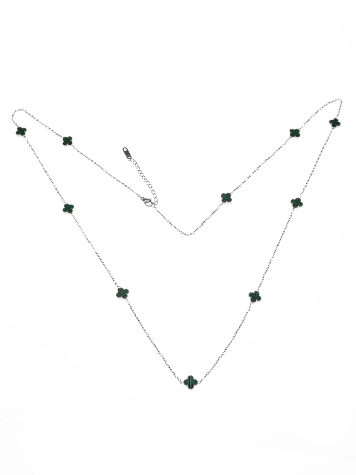 Colier de Dama YP-39 Argintiu-Verde | Mei » meishop.life