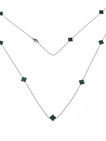 Colier de Dama YP-39 Argintiu-Verde | Mei » meishop.life