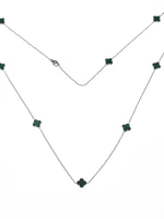 Colier de Dama YP-39 Argintiu-Verde | Mei » meishop.life
