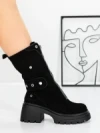 Ghete Dama din piele naturala 52AD5 BLACK | PANTOFUL