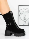 Ghete Dama din piele naturala 52AD5 BLACK | PANTOFUL