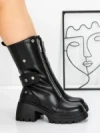 Ghete Dama din piele naturala 52AD5 BLACK | PANTOFUL