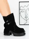 Ghete Dama din piele naturala 52AD1 BLACK | PANTOFUL