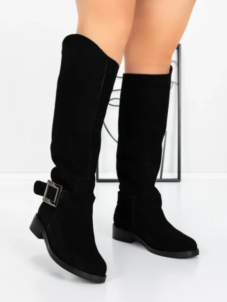 Cizme Dama din piele naturala 52AD3 BLACK | PANTOFUL