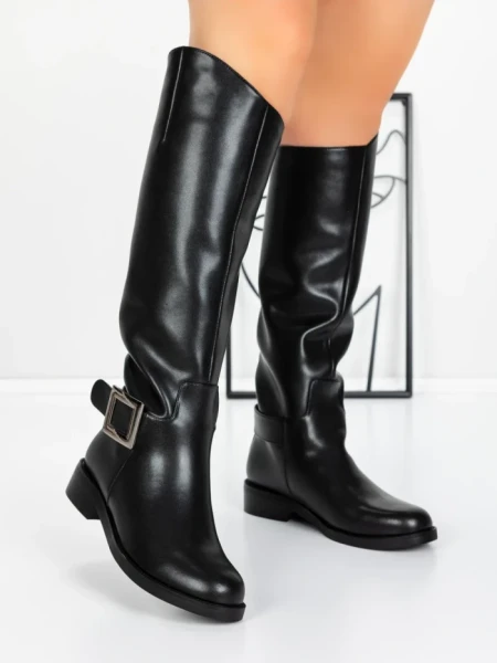 Cizme Dama din piele naturala 52AD3 BLACK | PANTOFUL