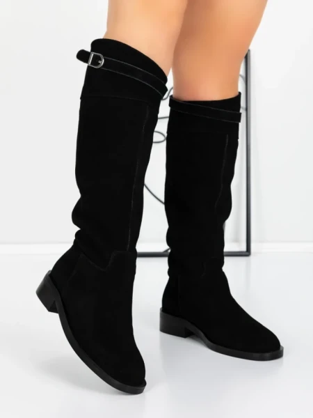 Cizme Dama din piele naturala 52AD6 BLACK | PANTOFUL