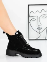 Ghete Dama din piele naturala 52AD7 BLACK | PANTOFUL