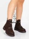 Ghete Dama din piele naturala 52AD7 BROWN | PANTOFUL