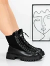 Ghete Dama din piele naturala 52AD8 BLACK | PANTOFUL