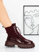Ghete Dama din piele naturala 52AD8 WINERED | PANTOFUL