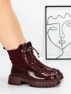Ghete Dama din piele naturala 52AD8 WINERED | PANTOFUL
