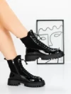 Ghete Dama din piele naturala 52AD8 BLACK | PANTOFUL