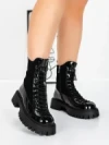 Ghete Dama din piele naturala 52AD8 BLACK | PANTOFUL