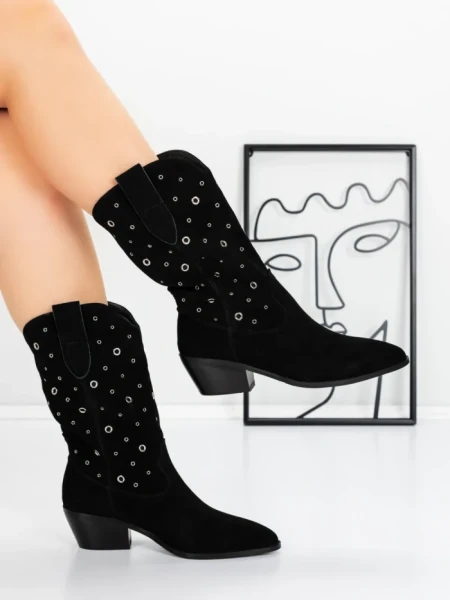 Ciocate Dama din piele naturala 52AD9 BLACK | PANTOFUL