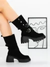 Ghete Dama din piele naturala 52AD11 BLACK | PANTOFUL