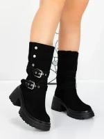 Ghete Dama din piele naturala 52AD11 BLACK | PANTOFUL