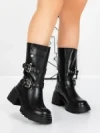 Ghete Dama din piele naturala 52AD11 BLACK | PANTOFUL