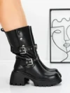 Ghete Dama din piele naturala 52AD11 BLACK | PANTOFUL