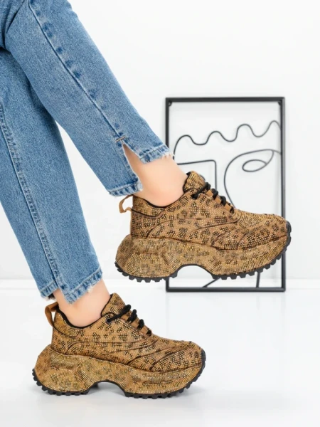Pantofi Sport Dama cu Platforma 5WL93 LEOPARD PRINT | MEI