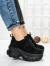 Pantofi Sport Dama cu Platforma 1A05 BLACK | MEI