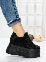 Pantofi Sport Dama cu Platforma 3591-6 BLACK | MEI