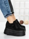 Pantofi Sport Dama cu Platforma 3591-6 BLACK | MEI