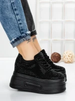 Pantofi Sport Dama cu Platforma 3591-6 BLACK | MEI