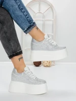 Pantofi Sport Dama cu Platforma 3591-6 WHITE | MEI