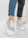 Pantofi Sport Dama cu Platforma 3591-6 WHITE | MEI