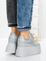 Pantofi Sport Dama cu Platforma 3591-6 SILVER | MEI