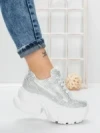 Pantofi Sport Dama cu Platforma 3561 WHITE | MEI