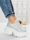 Pantofi Sport Dama cu Platforma 3561 WHITE | MEI