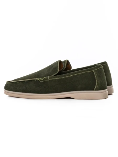 Mocasini Barbati din piele naturala 5NXE58 Verde | Pan... » meishop.life