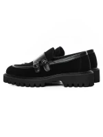 Pantofi Casual Barbati din piele naturala 5NXE66 BLACK | PANTOFUL