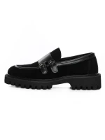 Pantofi Casual Barbati din piele naturala 5NXE66 BLACK | PANTOFUL