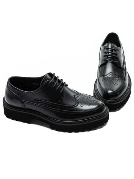 Pantofi Casual Barbati din piele naturala 5NXE67 BLACK | PANTOFUL