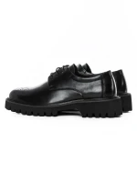 Pantofi Casual Barbati din piele naturala 5NXE68 BLACK | PANTOFUL