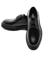 Pantofi Casual Barbati din piele naturala 5NXE68 BLACK | PANTOFUL