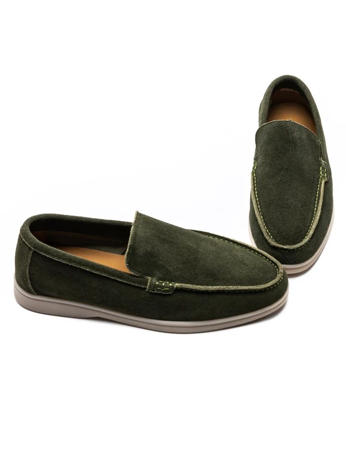 Mocasini Barbati din piele naturala 5NXE58 Verde | Pan... » meishop.life
