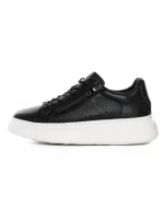 Pantofi Sport Barbati din piele naturala 5305 BLACK-WHITE | ADVANCER