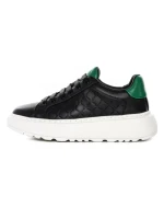 Pantofi Sport Barbati din piele naturala 5302 BLACK-GREEN | ADVANCER