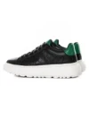 Pantofi Sport Barbati din piele naturala 5302 BLACK-GREEN | ADVANCER