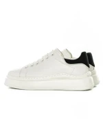 Pantofi Sport Barbati din piele naturala 88118X WHITE-BLACK | ADVANCER