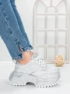 Pantofi Sport Dama cu Platforma 5WL109 WHITE | MEI