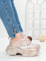 Pantofi Sport Dama cu Platforma 5WL109 PINK | MEI