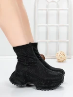 Pantofi Sport Dama cu Platforma 5WL110 BLACK | MEI